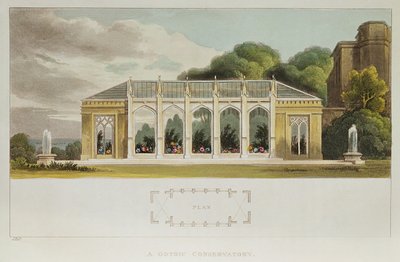 Gotisk konservatorium, 1832 (färgstick) av English School