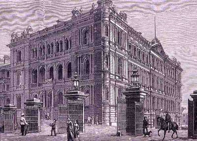 Regeringsbyggnader, Macquarie Street, Sydney, Australien, från "Australian Pictures", pub. av The Religious Tract Society av English School