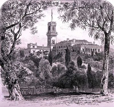 Government House, Melbourne, Australien, från "Australian Pictures", pub. av The Religious Tract Society av English School