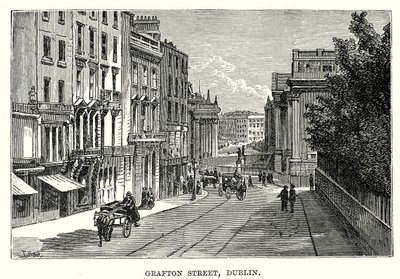 Grafton Street, Dublin (engraving) av English School