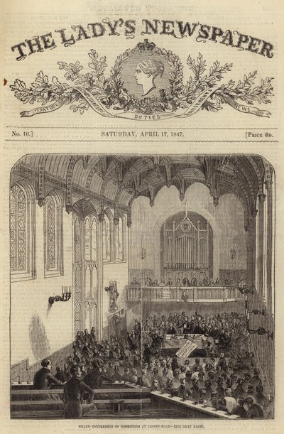 Stora konferens för dissenter i Crosby Hall, London, 1847 av English School