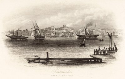 Gravesend från Tilbury Fort av English School