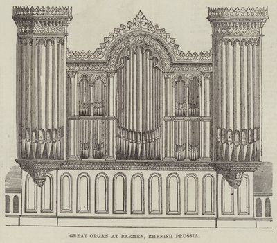 Great Organ at Barmen, Rhenish Preussen (gravyr) av English School