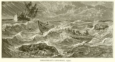 Greatheads livbåt, 1791 av English School