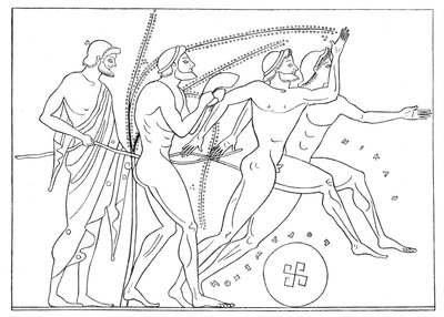 Grekiska löpare, illustration för Olympia av Adolf Boetticher, 1886 (digitalt förbättrad bild) av English School