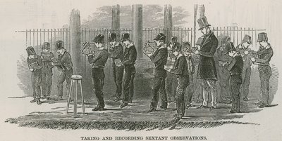Greenwich Royal Hospital Schools; Ta och spela in sextantobservationer av English School