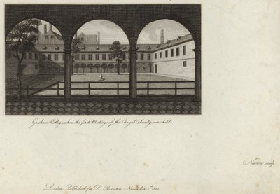 Gresham College, där de första mötena i Royal Society hölls av English School