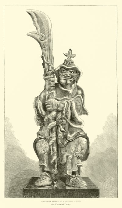 Grotesk figur av en kinesisk soldat av English School