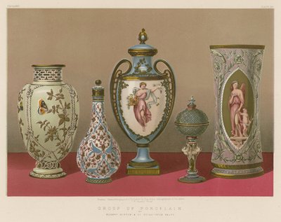 Grupp av porslin av herrarna Minton och Co, Stoke-upon-Trent av English School