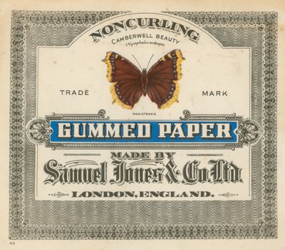 Gummed Paper, tillverkat av Samuel Jones & Co Ltd, London av English School
