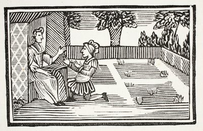 Killen uppvaktar Fair Phyllis, illustration från Chapter-books of the artonde århundrade av John Ashton, pub. 1882 av English School