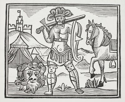 Kille som har dödat Armarant, illustration från Chap-books of the artonde århundradet av John Ashton, pub. 1882 av English School