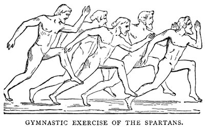 Gymnastikövningar för spartanerna, illustration från The Illustrated History of the World, c.1880 av English School
