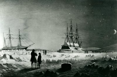 HMS Assistance och Pioneer in Winter quarters returnerar dagsljus av English School
