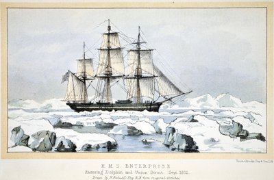 HMS Enterprise går in i Dolphin and Union Strait, september 1852 av English School