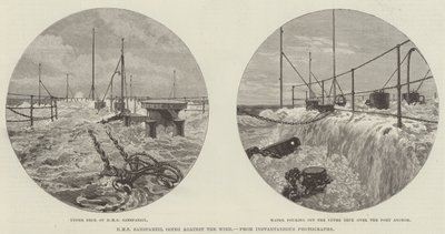HMS Sanspareil går mot vinden (gravyr) av English School