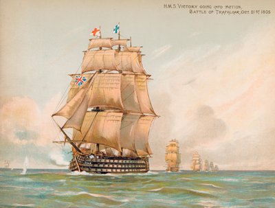 HMS Victory i slaget vid Trafalgar av English School