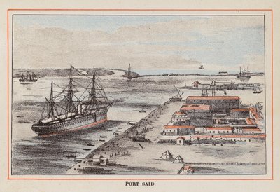 HM Indian Troop-Ship: Port Said (gravyr i färg) av English School