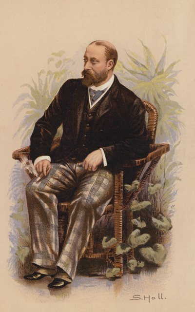 H.K.H. Prinsen av Wales, blivande kung Edward VII (färglitografi) av English School