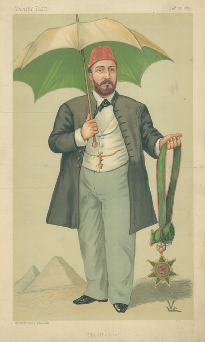 H H Mehemed Tewfik-Pasha, Khedive of Egypt, The Khedive, 20 januari 1883, Vanity Fair tecknad film av English School