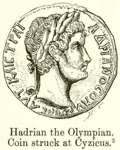 Hadrianus den olympier. Mynt slaget vid Cyzicus av English School
