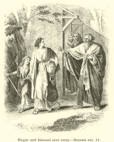 Hagar och Ismael sände iväg, 1 Mosebok, xxi, 14 av English School