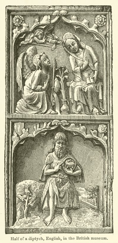 En halv diptyk, engelska, i British museum (gravyr) av English School
