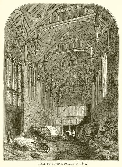Hall of Eltham Palace 1835 av English School