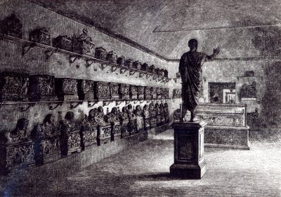 Hall of the Arringatore, Etruskiska museet, Florens av English School