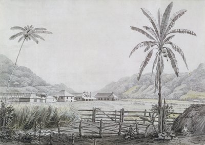 Halse Hall, Jamaica, ca 1780 (wc & grafit på papper) av English School