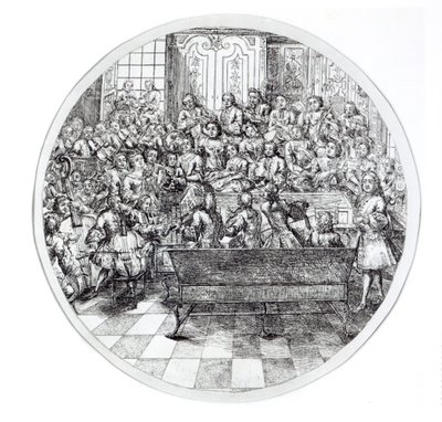 Händel dirigerar ett oratorium, ca 1740 av English School