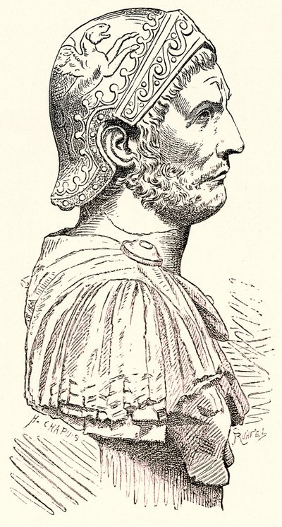 Hannibal, illustration från History of Rome av Victor Duruy, publicerad 1884 (digitalt förbättrad bild) av English School