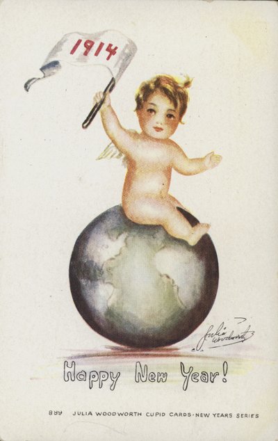 Gott nytt årskort, 1914 av English School