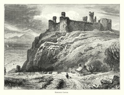 Harlech Castle (gravyr) av English School