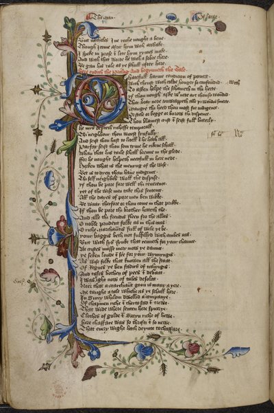Harley 1758, f.56v Stapelkant och initial 