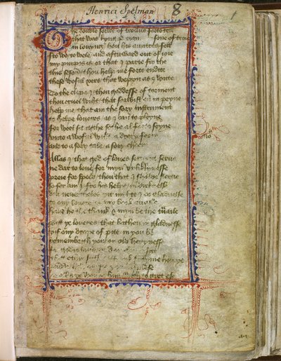 Harley 2392, f.1 Troilus and Criseyde, av Geoffrey Chaucer (vellum) av English School