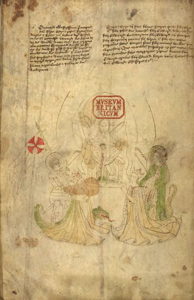 Harley 318, f.8v Henry VI, kung av England, och hans hustru, Margaret av Anjou, illustration från 