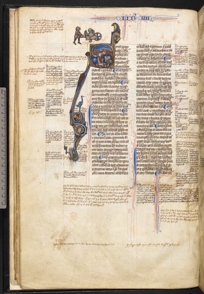Harley 3487, f.22v Historikert initial 