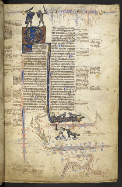 Harley MS 3487, f.4r Aristotle Physica, från 