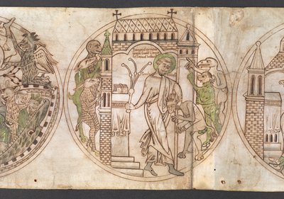 Harley Roll Y 6, Roundel 9, Roundel of St Guthlac (märkt 