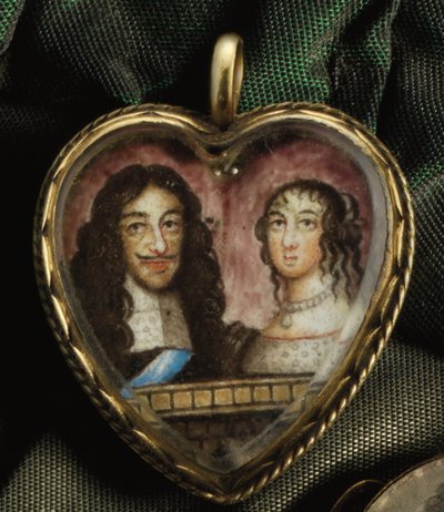 Hjärtformat Charles II minneshänge av English School