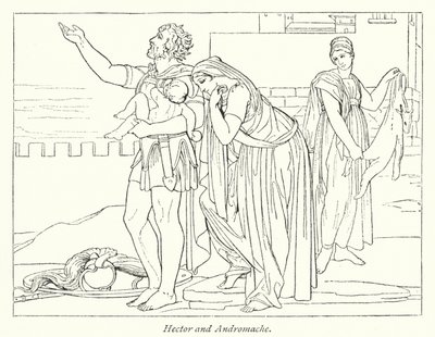 Hector och Andromache (litho) av English School