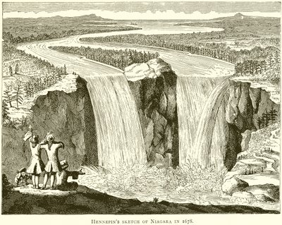 Hennepins Sketch of Niagara 1678 av English School