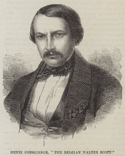 Henri Conscience, "The Belgian Walter Scott" (gravyr) av English School