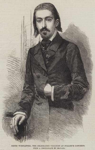 Henri Wieniawski, den hyllade violinisten vid Julliens konserter (gravyr) av English School