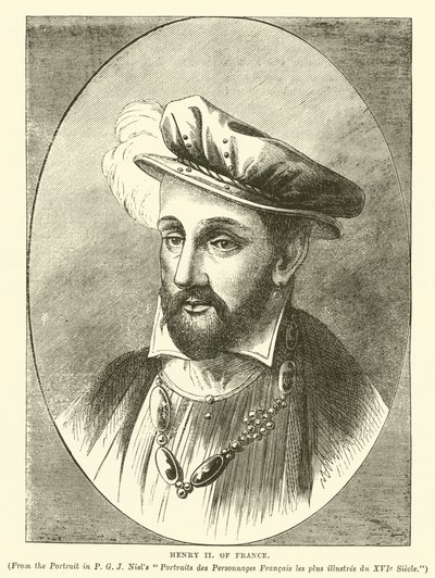 Henrik II av Frankrike (gravyr) av English School