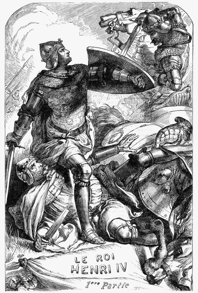 Henry IV (Henry IV) - Illustration i "" verk komplett av William Shakespeare"" 1866 - Illustrationerna och den allmänna formen för denna utgåva är lånade från Cassells illustrerade Shakespeare, publicerad i London av English School