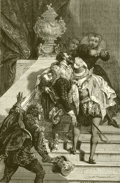 Henrik IV sårad, förd till Louvren av English School