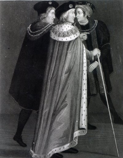 Henry VII med Richard Empson och Sir Edmund Dudley (gravyr) av English School