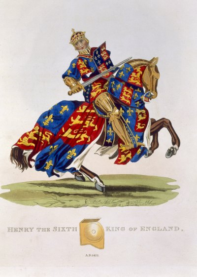 Henry VI, kung av England (1421-71), 1422, från Ancient Armour, av Samuel Rush Meyrick, 1824 av English School